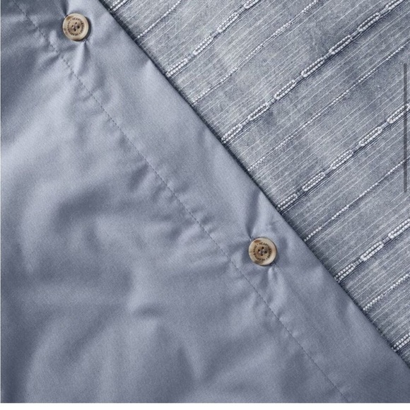 3pc Full/Queen Washed Loop Stripe Duvet Cover Bedding Set Blue - Hearth & Hand - Picture 5 of 5